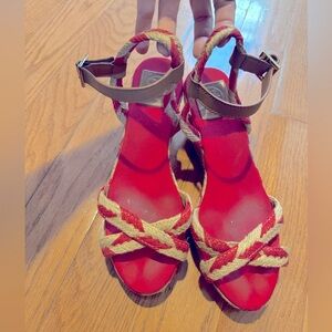Tory Burch wedge espadrille sandal heels